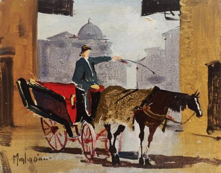 Art work by G. Migliorini Carrozza - oil table 
